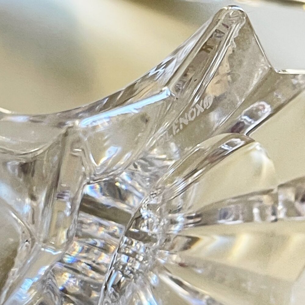 Lenox Arctic Bloom Crystal Candlesticks Pair Set of 2 Germany Signed - Picture 15 of 15